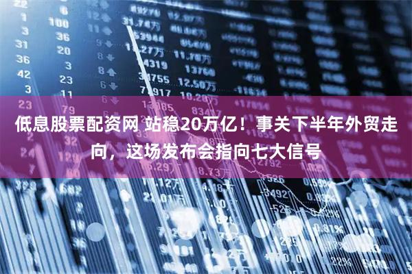 低息股票配资网 站稳20万亿！事关下半年外贸走向，这场发布会指向七大信号