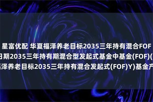 星富优配 华夏福泽养老目标2035三年持有混合FOF)Y: 华夏福泽养老目标日期2035三年持有期混合型发起式基金中基金(FOF)(华夏福泽养老目标2035三年持有混合发起式(FOF)Y)基金产品资料概要更新(2025-07-17)